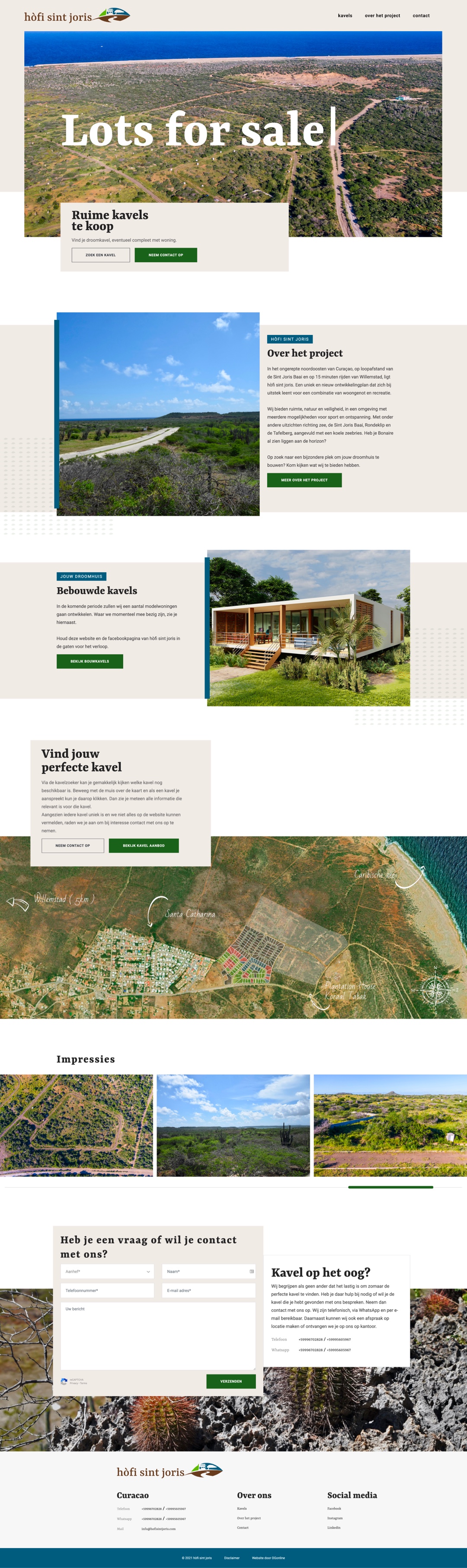 De combinatie van wonen, toerisme en recreatie in een verkavelingsproject op zonnig Curaçao website
