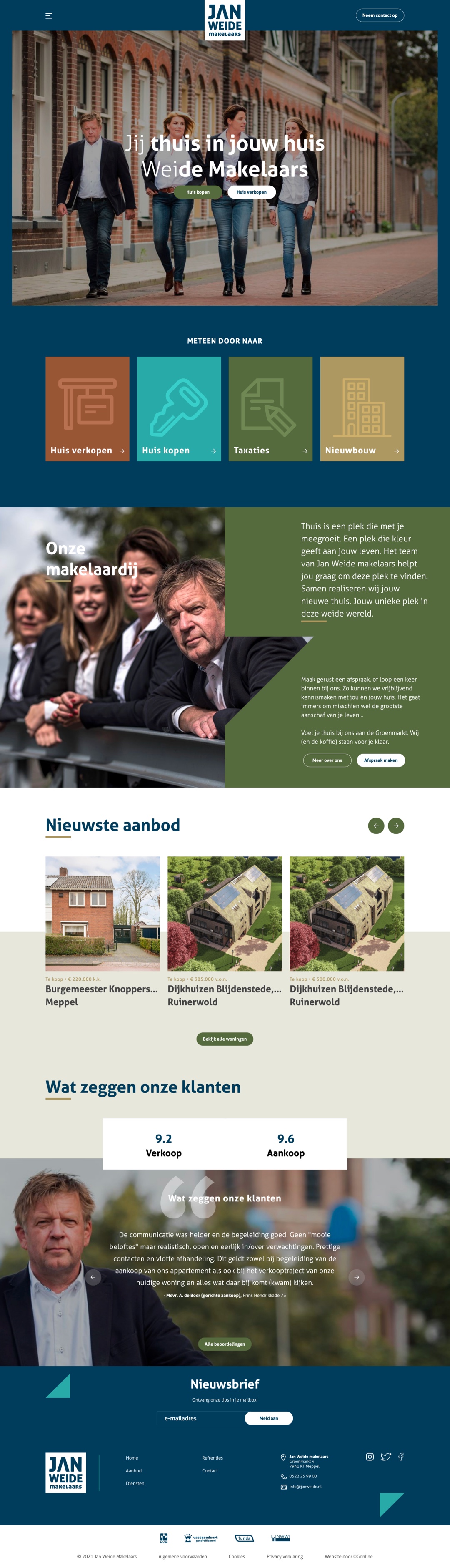 Jij thuis in jouw huis, wei-de makelaars website